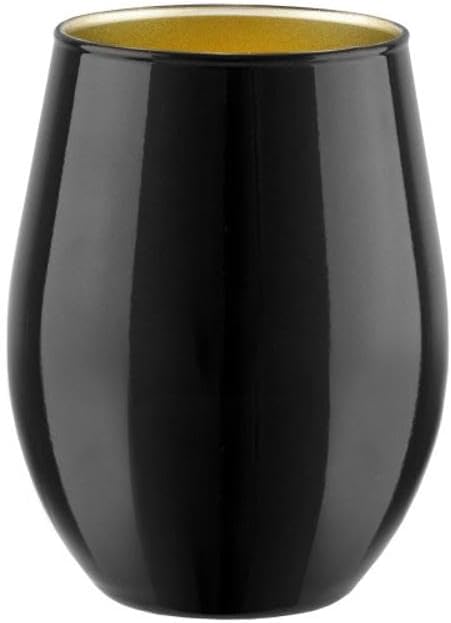 TREND FOR HOME Schwarze Trinkgläser Set 580 ml Weingläser Schwarze Gläser Set von 6 Trinkgläser Gros