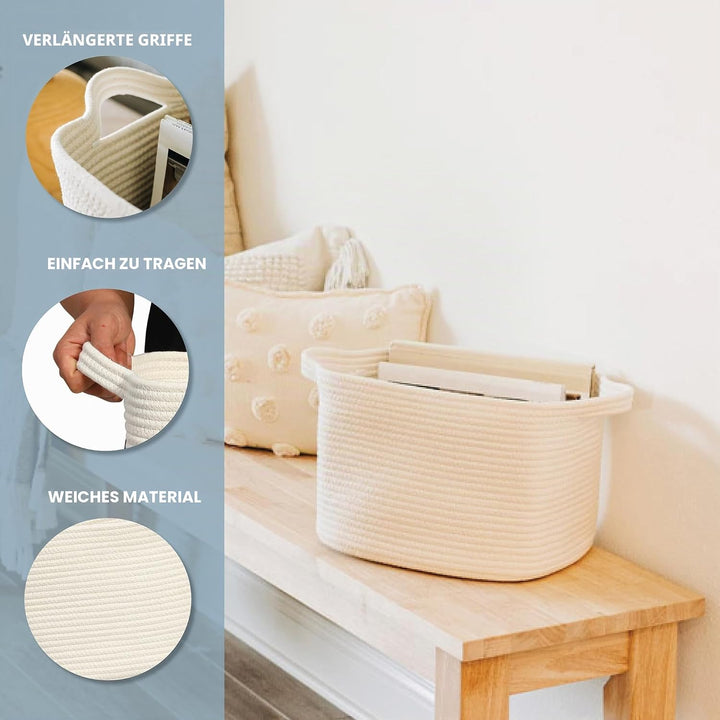 OrganiHaus Korb Aufbewahrung, Toilettenpapier Aufbewahrung, Aufbewahrungskorb Kinder, Treppenkorb, K