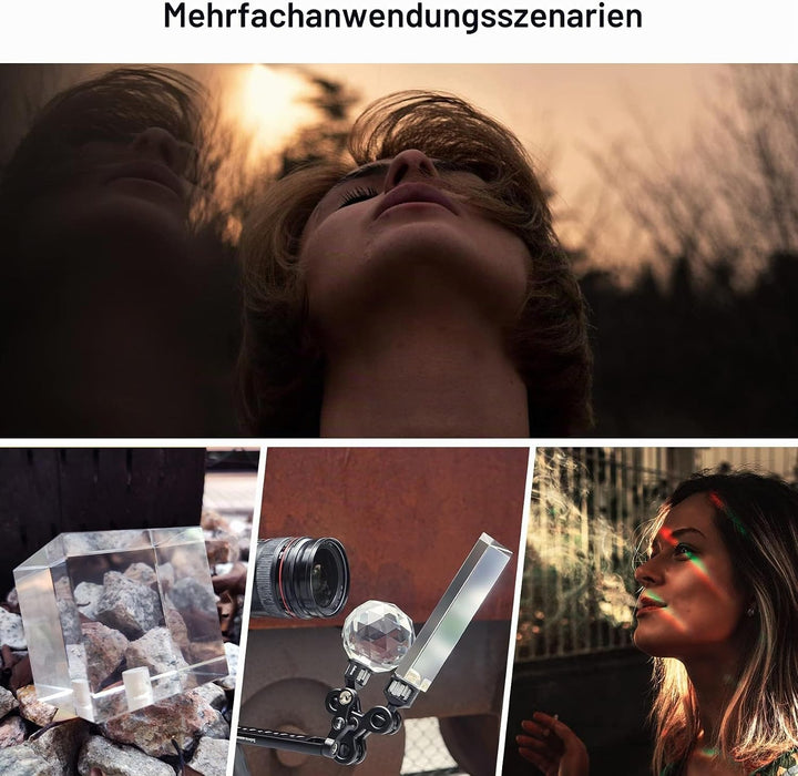 Selens 3 Stück Fotografie Kristall Prisma mit 1/4" Gewindeloch, Professionelle Optik Kristall Glas W