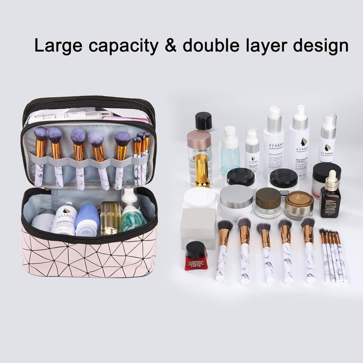 Kosmetiktasche Doppelschichtige Kulturbeutel Tragbare Transparent Reise Schminktasche Grosse Makeup