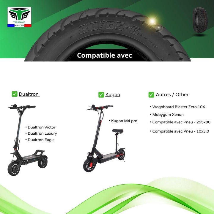 Reifen und Schlauch 80/65-6 für Roller Kugoo M4 Pro- Zero 10X Dualtron Victor Luxury EAGLE Speedway
