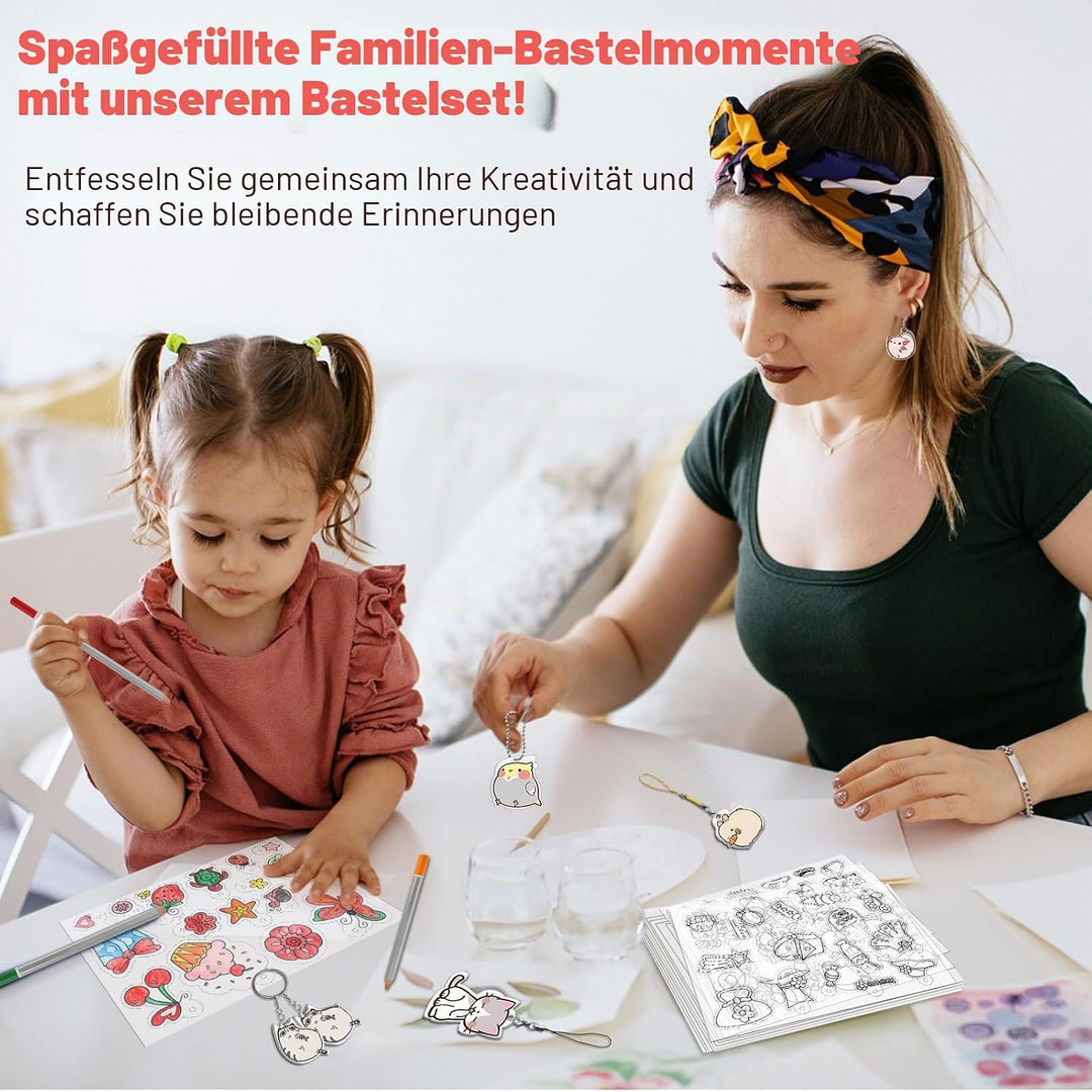 REAQUE Schrumpffolie Set Schlüsselanhänger, Schrumpffolien Set enthalten 25 Stück Schrumpffolien Kun