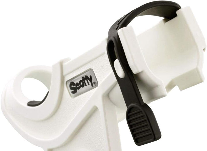 Scotty Baitcaster/Spinnrutenhalter mit 241 Seitendeck-Halterung Weiss, Weiss