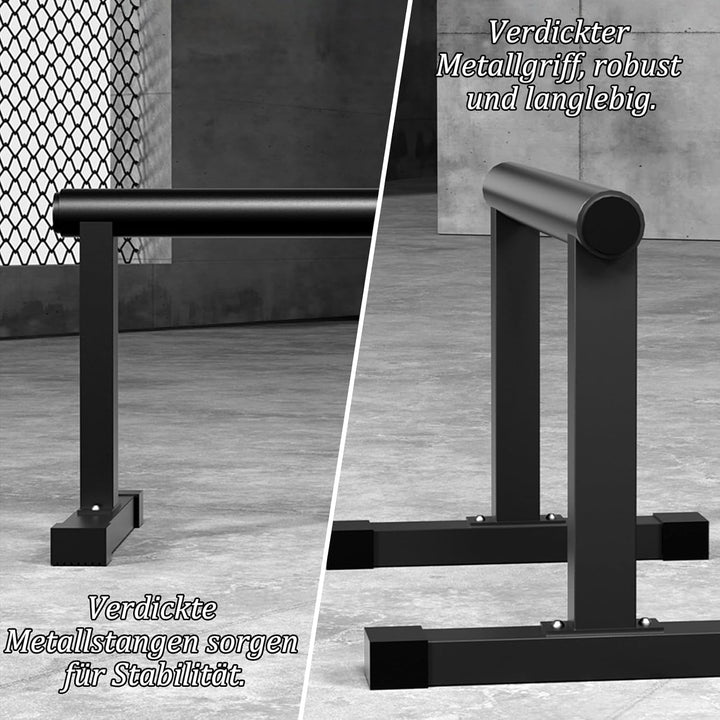 Parallettes mit Holzgriffen, Rutschfeste Handstand Griffe/Dip Bar für Calisthenics, Krafttraining &