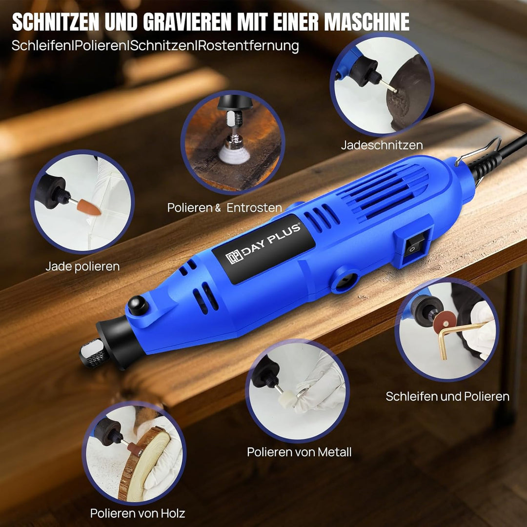 252 teilig Dremel Schleifer Schleifgerät Schleifmaschine 135W 230V Dremel 10000-32000 RPM 6 Geschwin