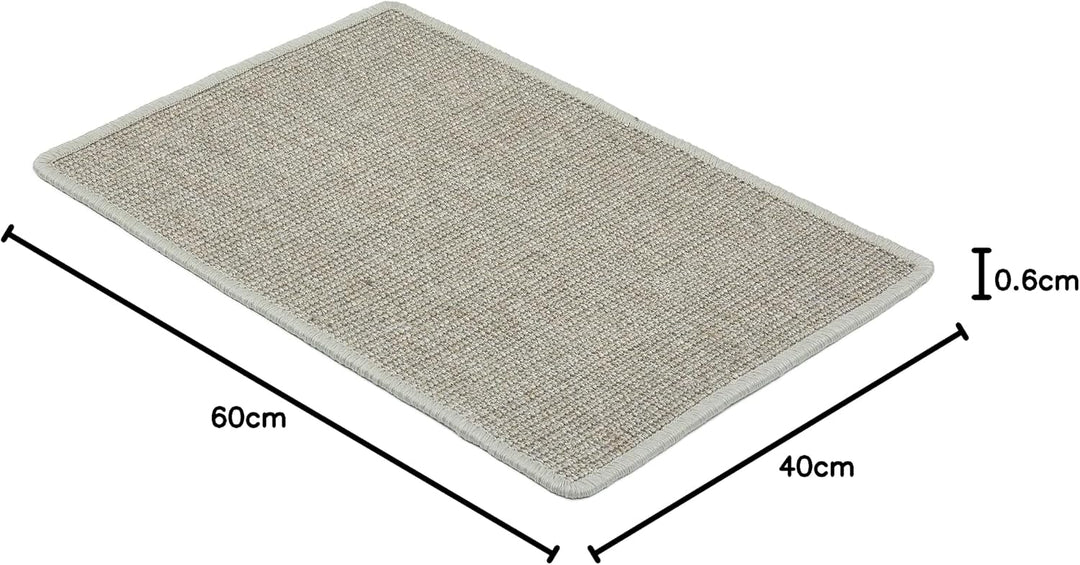Natürliche Katzenkratzmatte Grau 40 x 60 cm - Sisal Kratzmatte für Katzen - Robuster Kratzteppich fü