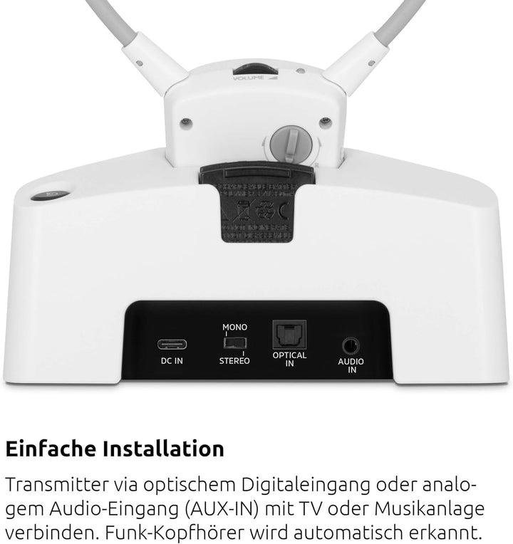 TechniSat STEREOMAN ISI 3 - kabelloser Stereo-Funkkopfhörer für Fernseher und Musikanlagen mit Docki