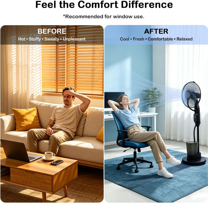 Standventilator mit Wasserkühlung, Stand-Ventilator Frosty mit Wasser, Ventilator inkl. Sprühnebel,