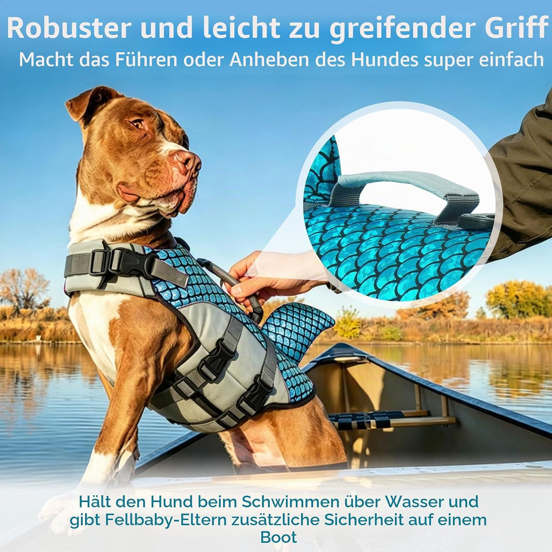 Rettungsweste für Hunde, Hundschwimmweste Verstellbare Sicherheitsjacke für Hundeflotation Hai Siche