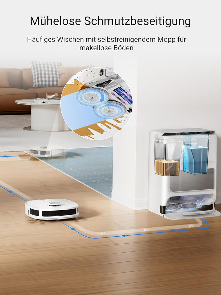 EUREKA J12 Ultra Roboterstaubsauger mit Wischfunktion (Selbstentleerung, Wasch- und Trocknung), 5000