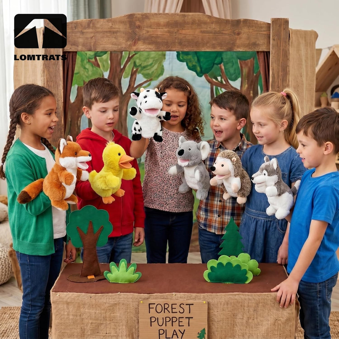 2026 Tierhandpuppen für Kinder,Kleinkind enthält Wolf,Tiger,Löwe,AFFE und bewegliche offene Münder,p