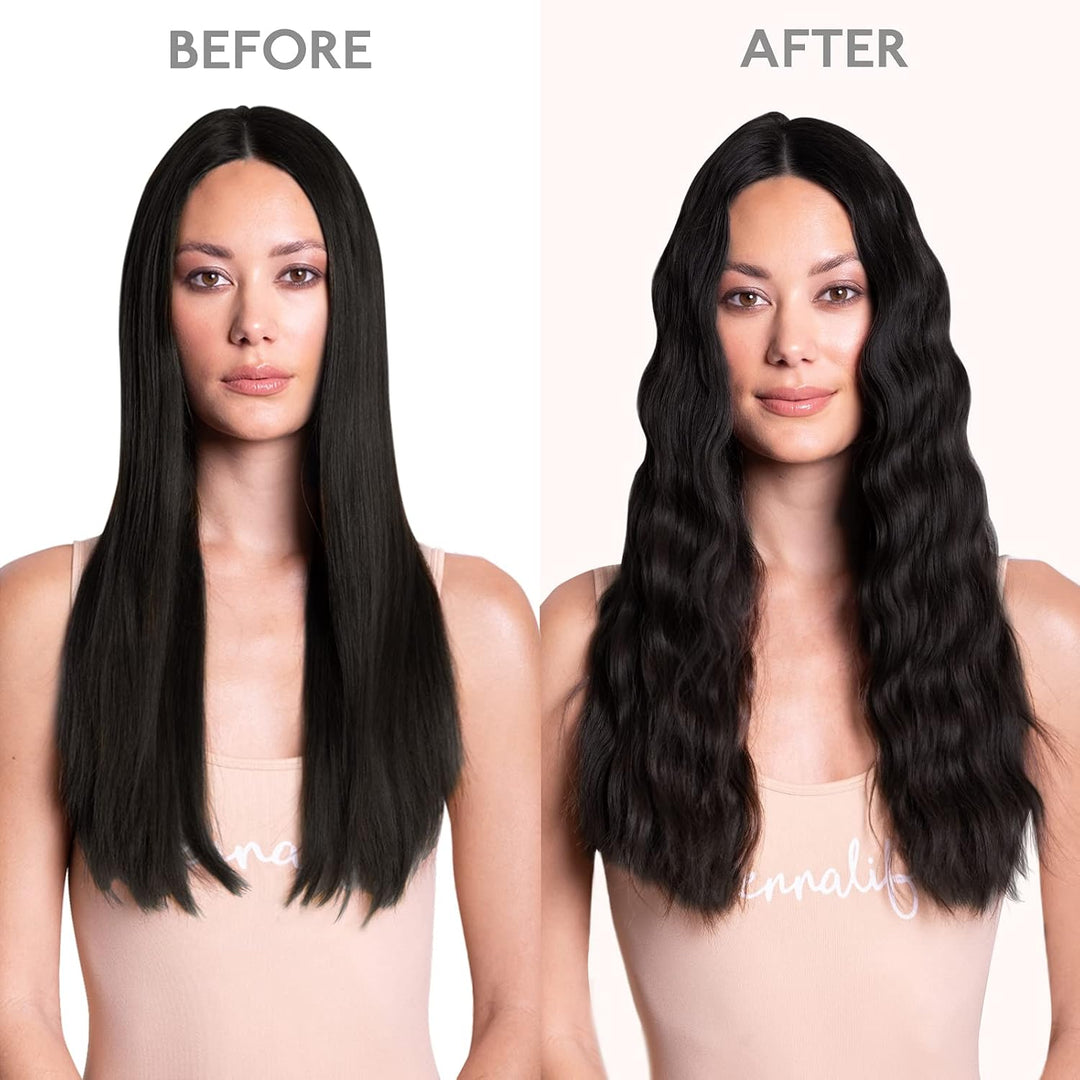 WENNALIFE Secret Hair Extensions Echthaar, 40cm 16 Inch 95g Natürliches Schwarz Remy Haarverlängerun