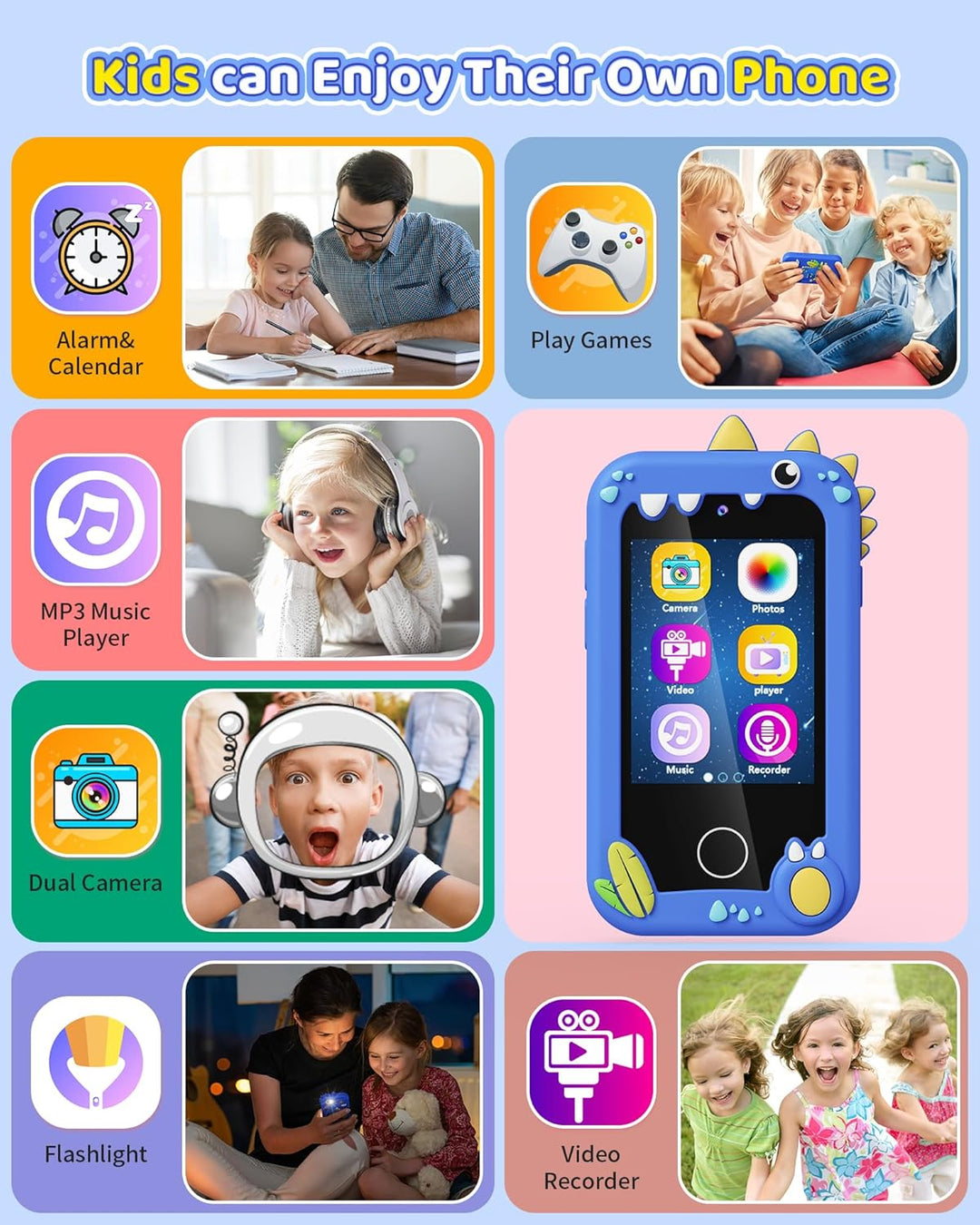 Kinder Handy Smartphone Spielzeug, Dinosaurier-Geschenke für Mädchen und Jungen im Alter von 3–8 Jah