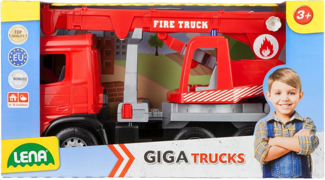 Lena 02175 Mercedes-Benz Giga Trucks Feuerwehr Kranwagen Arocs, Starke Riesen Feuerwehrkran rot, mit