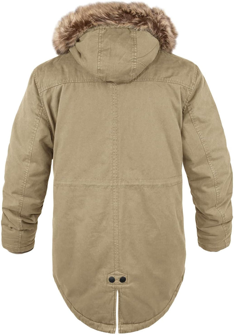 bw-online-shop Winterparka Fishtail mit Futter Herren Parka Jacke 6XL Camel, 6XL Camel