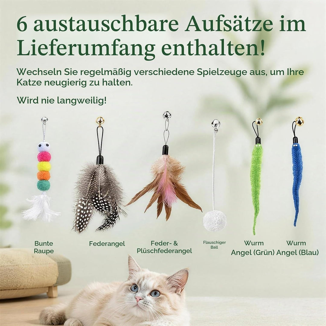 Rain smaller Interaktives Katzenspielzeug für Wohnungskatzen, Automatisches Hängendes Katzenspielzeu
