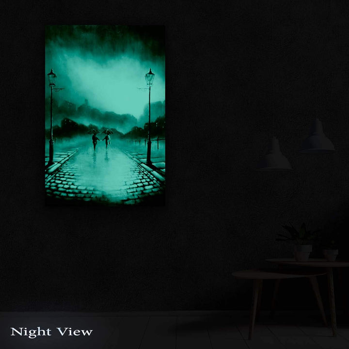 Startonight Leinwandbilder Schwarz und Weiss Zwei rote Regenschirme, Doppelansicht Überraschung Mode