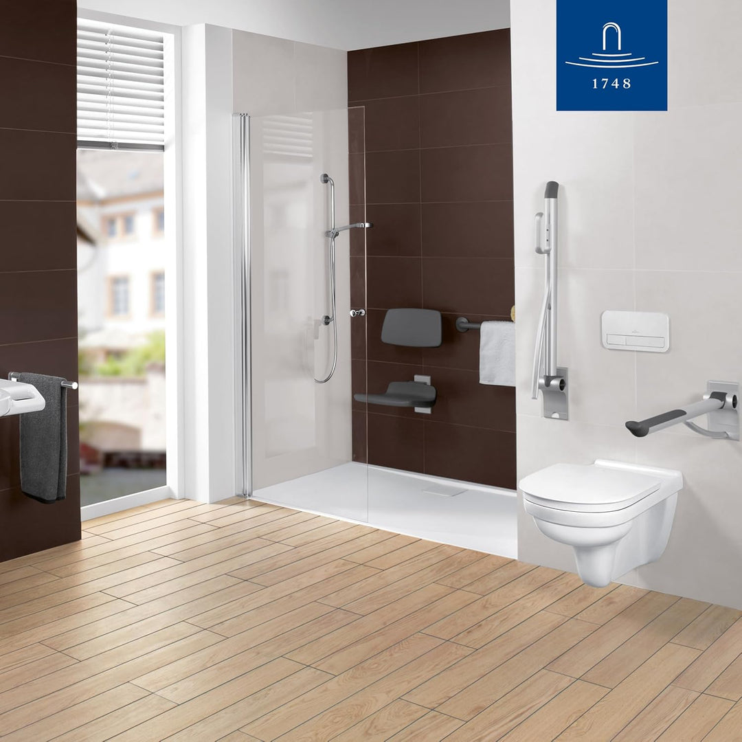 Villeroy & Boch ViCare WC-Sitz barrierefrei - Toilettendeckel Weiss Alpin aus Duroplast - Toilettens
