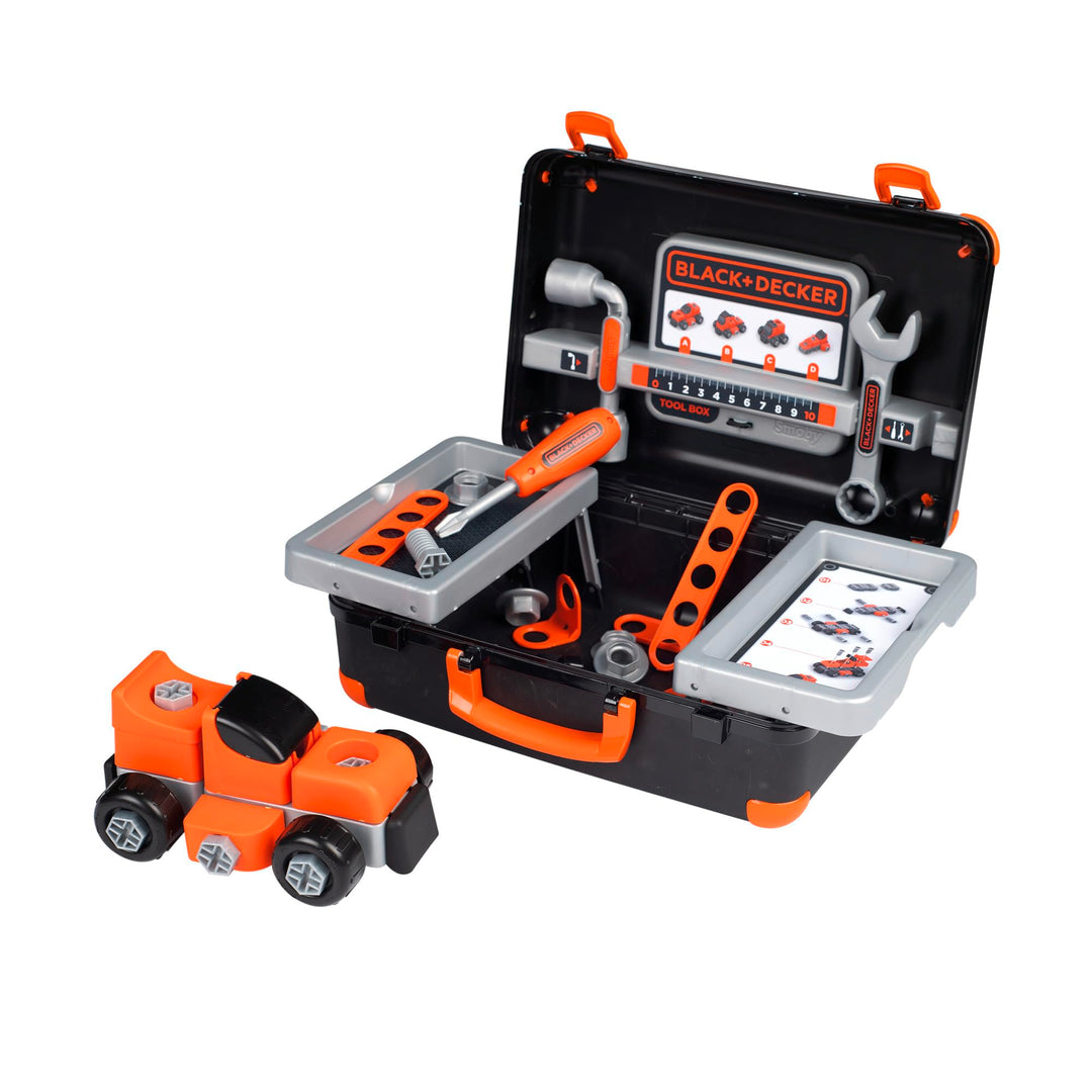 Smoby - Black+Decker Werkzeugkoffer für Kinder ab 3 Jahre - ausklappbarer Spielzeug-Koffer (35,5x28,
