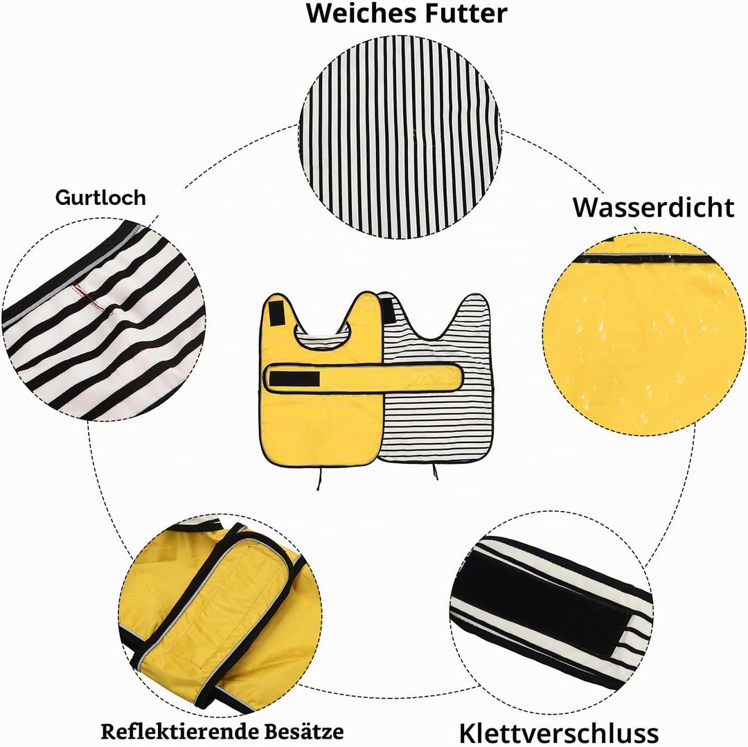 Geyecete Hunde Regenmantel,Einstellbar Wasserdicht Hundejacke für Dackel,Regenmantel mit reflektiere