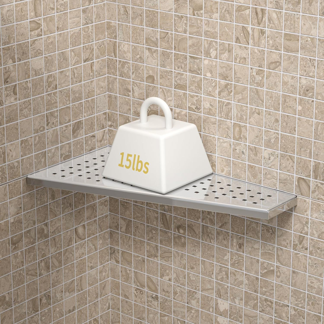 Wandablage 304 Edelstahl, Duschablage ohne Bohren mit Quadratloch | Modernes Schwebendes Design für