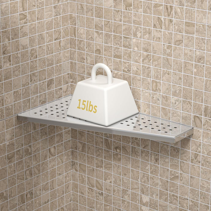 Wandablage 304 Edelstahl, Duschablage ohne Bohren mit Quadratloch | Modernes Schwebendes Design für