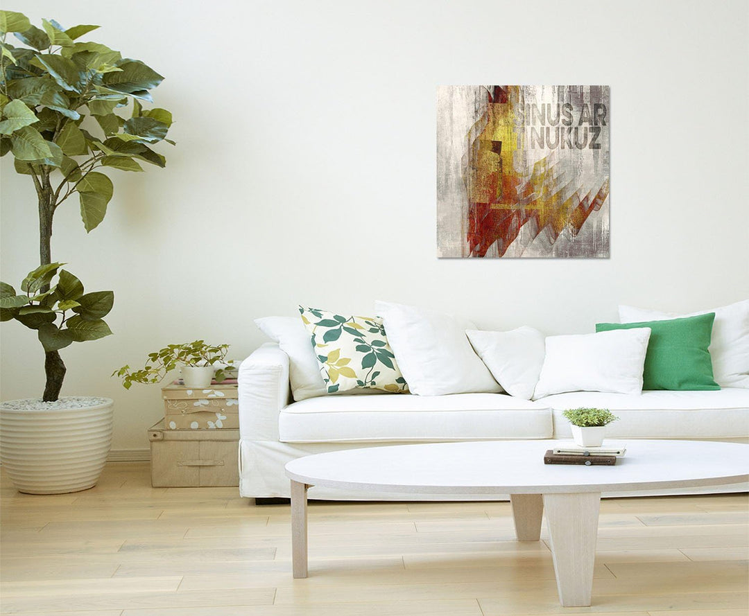 Bild auf Leinwand Abstrakt362_60x60cm Wandbild Marke Sinus Abstraktes Motiv quadratisches Format Kun