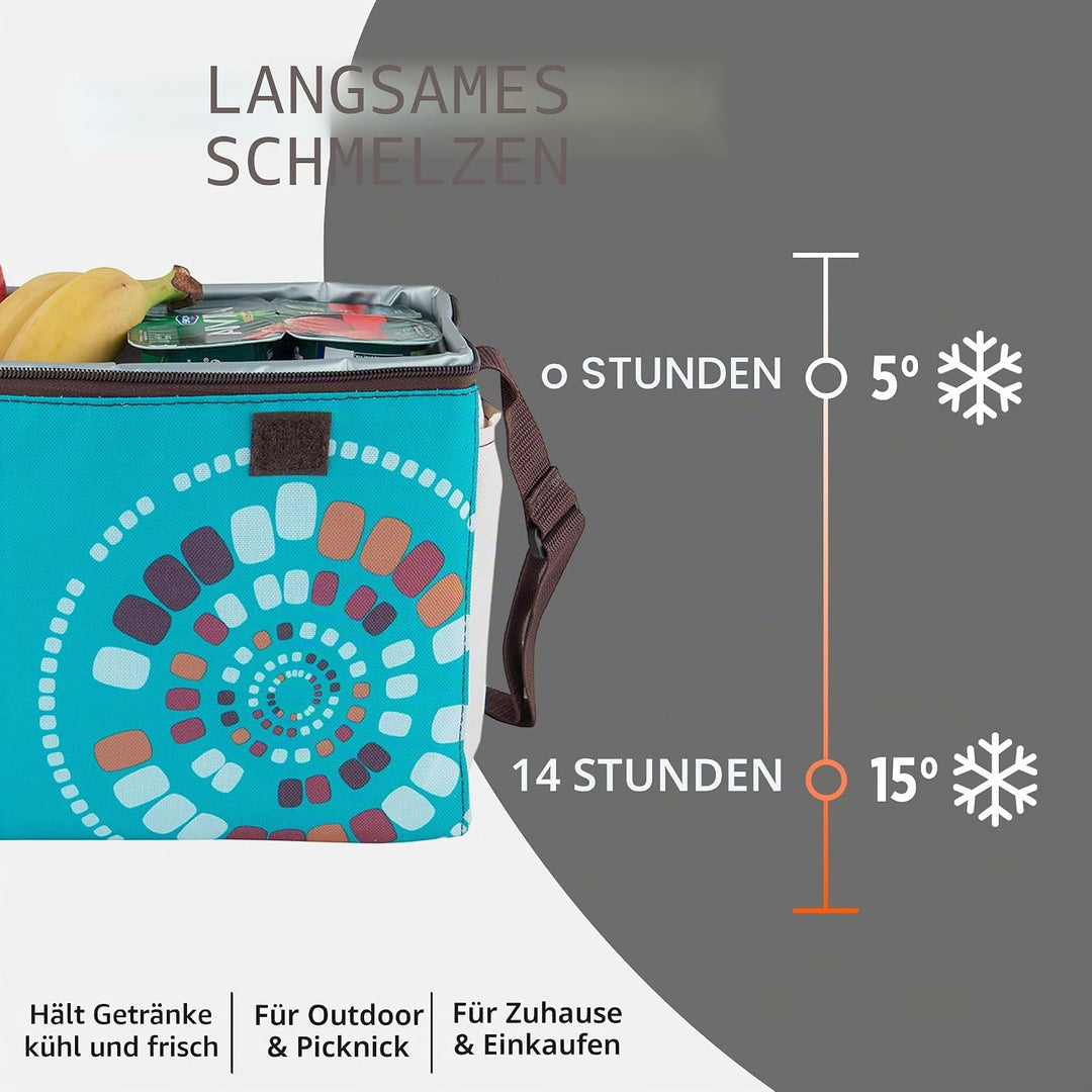 Campingaz Kühltasche Ethnic MiniMaxi 29 l, Blau/Türkis-Grau