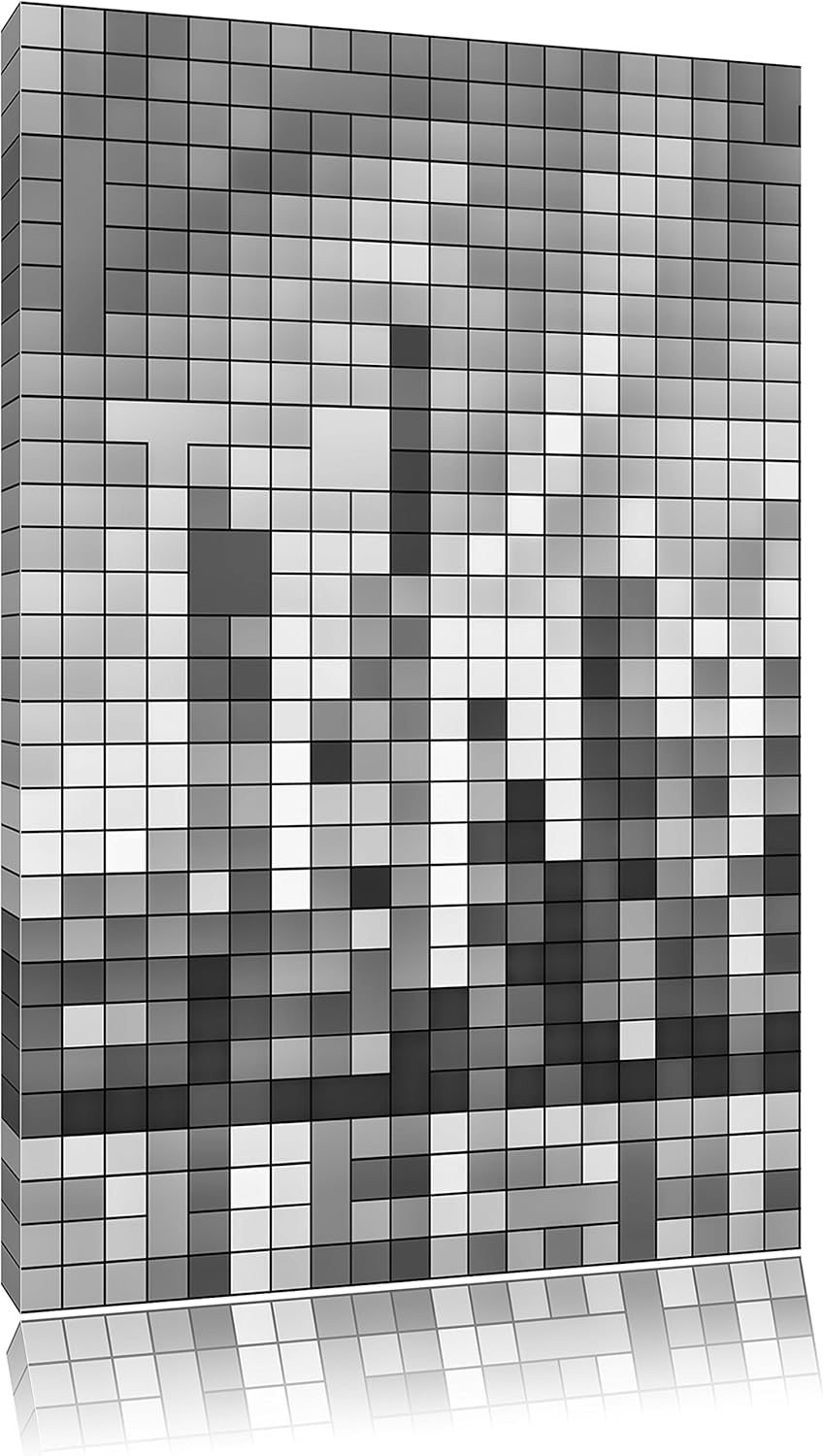 New York Pixel Skyline als Leinwandbild/Grösse: 100x70 cm/Wandbild/Kunstdruck/fertig bespannt, 100x7