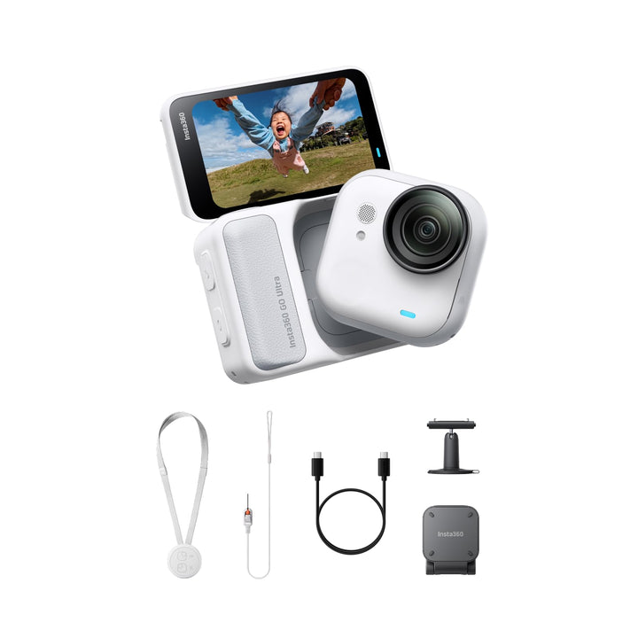 Insta360 GO Ultra Must-Have-Bundle Polarweiss- freihändige 4K Mini-Cam, leicht & mobil, top bei weni