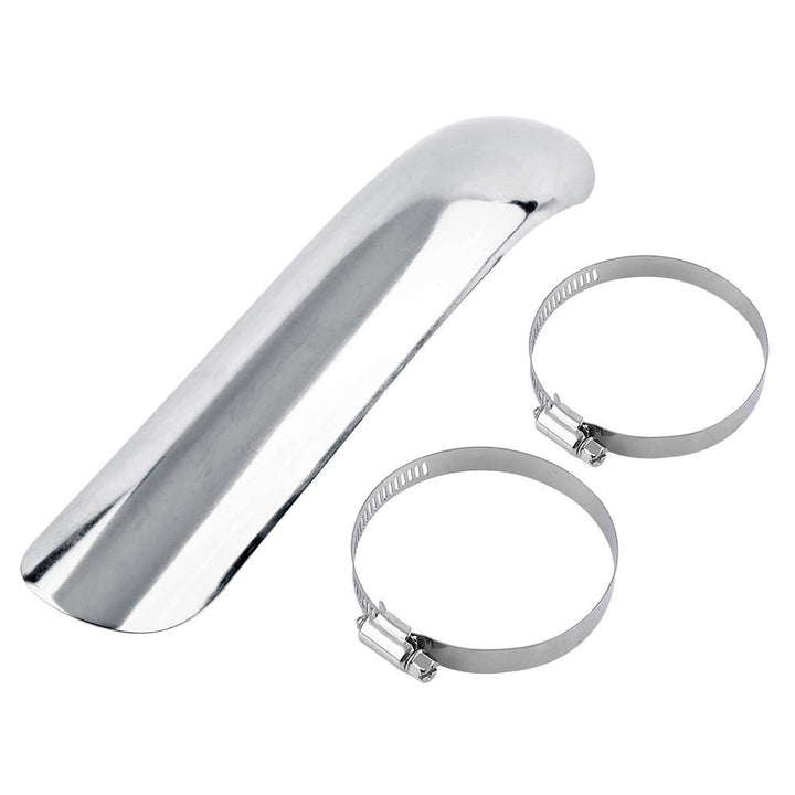 Keenso Motorrad Auspuff Schalldämpfer Hitzeschild Stahl Kurven Auspuff Rohr Abdeckung(Silber), Silbe