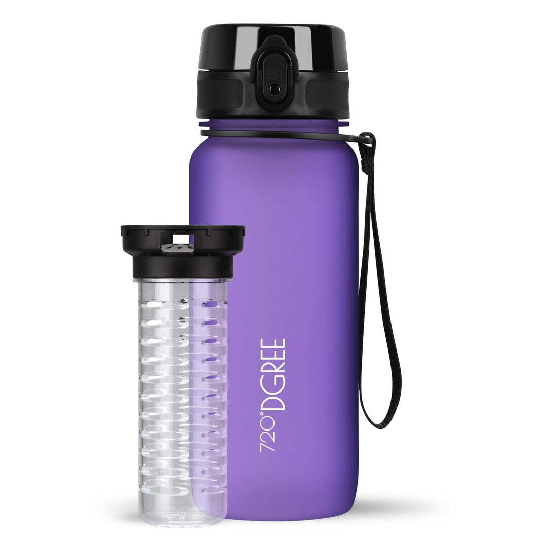 720°DGREE Trinkflasche “uberBottle“ 350ml, 500ml, 650ml, 1l softTouch +Früchtebehälter - Auslaufsich