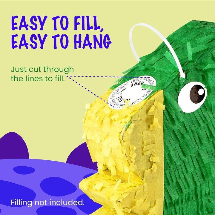 Dino Pinata Set mit Augenbinde und Schläger Pinjatta Dino zum Aufhängen Ideal zum Befüllen Pinjata f