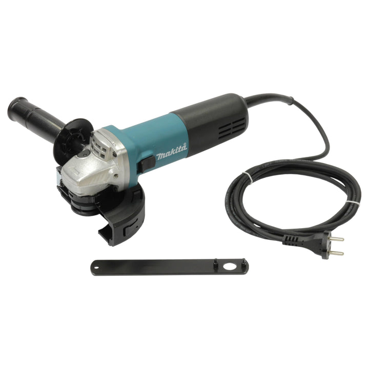 Makita 9558HNRZ Winkelschleifer, 125 mm Scheibendurchmesser, 840 Watt Leistung, mit Schutzhaube und