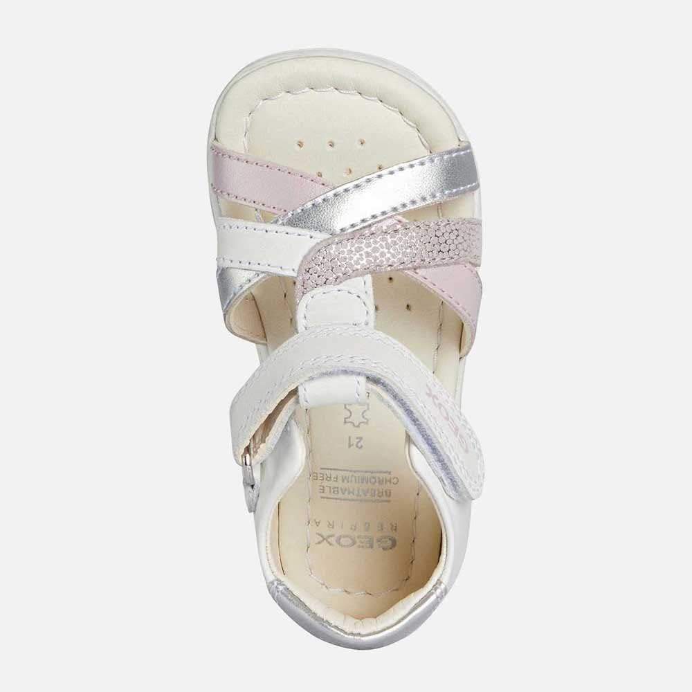 Geox Mädchen B Alul Girl Sandal 24 EU White Pink, 24 EU White Pink