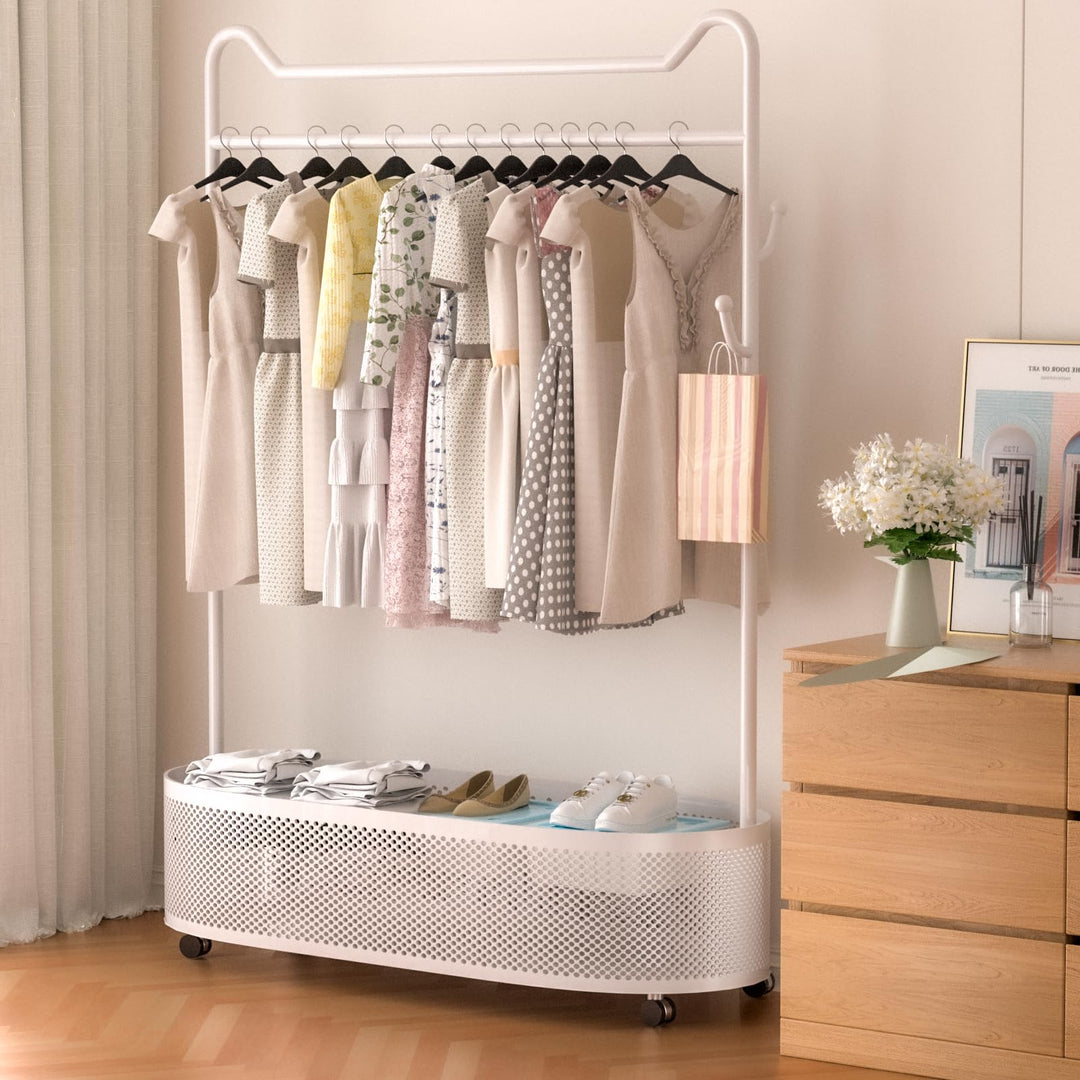 Metall-Kleiderständer Kleiderständer Home Clothing Rack mit Lagerung Regal für hängende Kleidung Män
