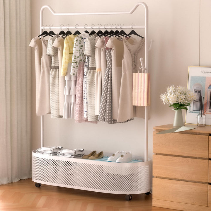 Metall-Kleiderständer Kleiderständer Home Clothing Rack mit Lagerung Regal für hängende Kleidung Män