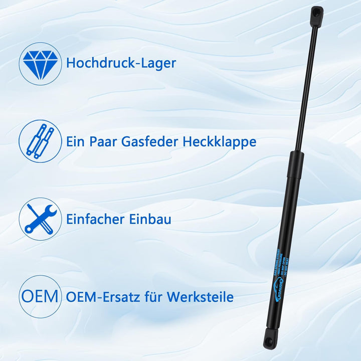 1PC Gasfeder Heckklappe für Citroen C2 2003-2009 Gasdruckdämpfer Heckklappendämpfer 380N Kofferraum