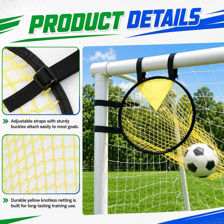 2 Stück Fussballtor Zielnetz, 45×59cm Fussball Ziel mit 5 Zielscheibe | Fussballtor Zubehör mit Vers