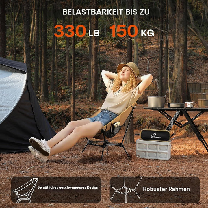 Sportneer Campingstuhl Faltbar Camping Stuhl Tragbarer Campingstühle 150Kg Faltstuhl Ultraleichter P