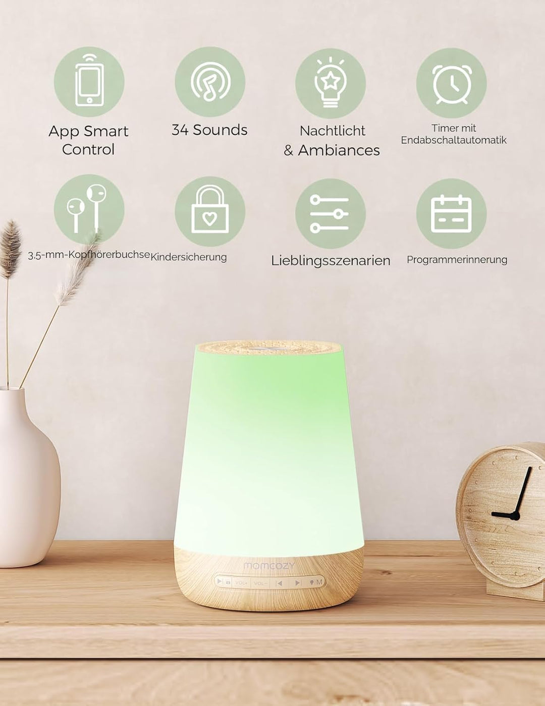 Momcozy White Noise Machine, tragbares White Noise für Babys und Erwachsene, White Noise Machine mit