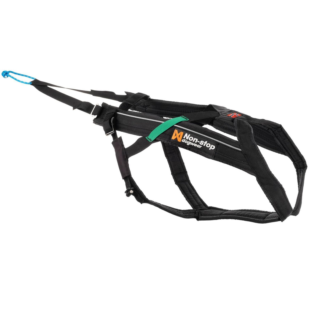 Non-Stop Geschirr für Canicross Free Motion, Grösse T5 Schwarz Gr. 5 Kopf 44cm Hals 36-40cm, Schwarz