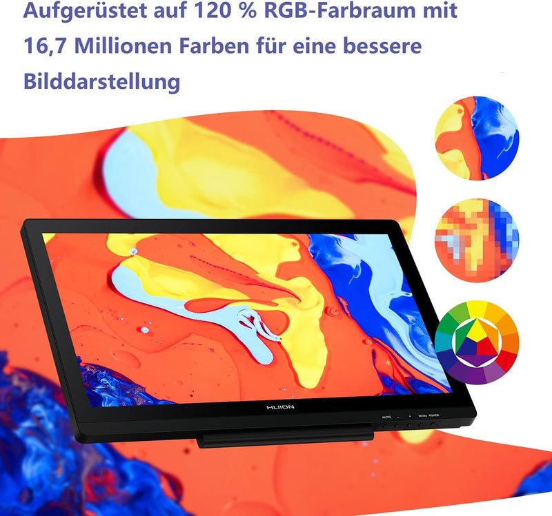 HUION Kamvas 20 Grafiktablett mit Display, Upgrade-Version Kamvas GT-191 V2 Grafikzeichnungsmonitors