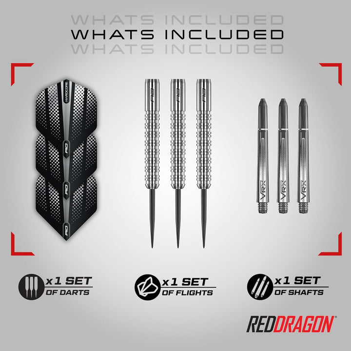 RED DRAGON Rebels Darts Set 21g, 23g, 24, 25g oder 26g Tungsten Steel Tip Darts Set mit Flights und