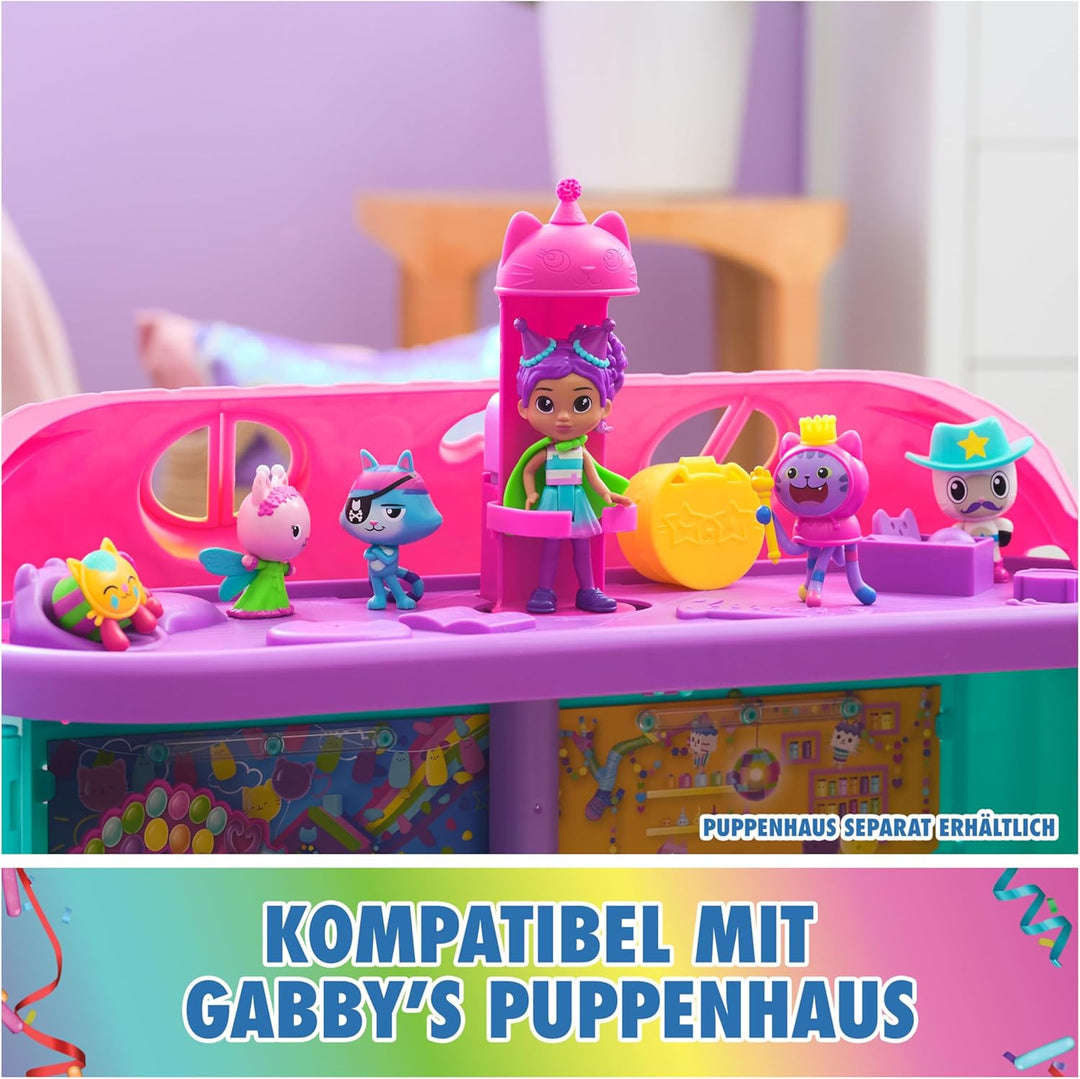DREAMWORKS GABBY'S DOLLHOUSE - Party-Figuren Geschenkset, Party Gabby mit 6 Katzen-Figuren im festli