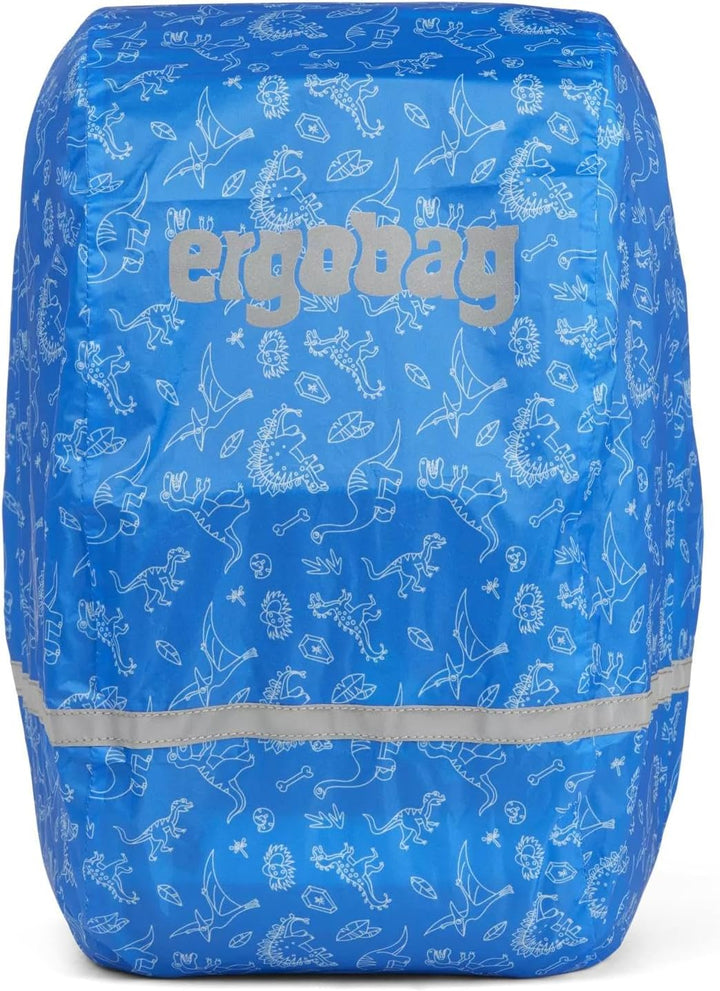 ergobag Regenschutz für Schulranzen und Rucksack, wasserdicht, mit Reflektoren und Gummizug
