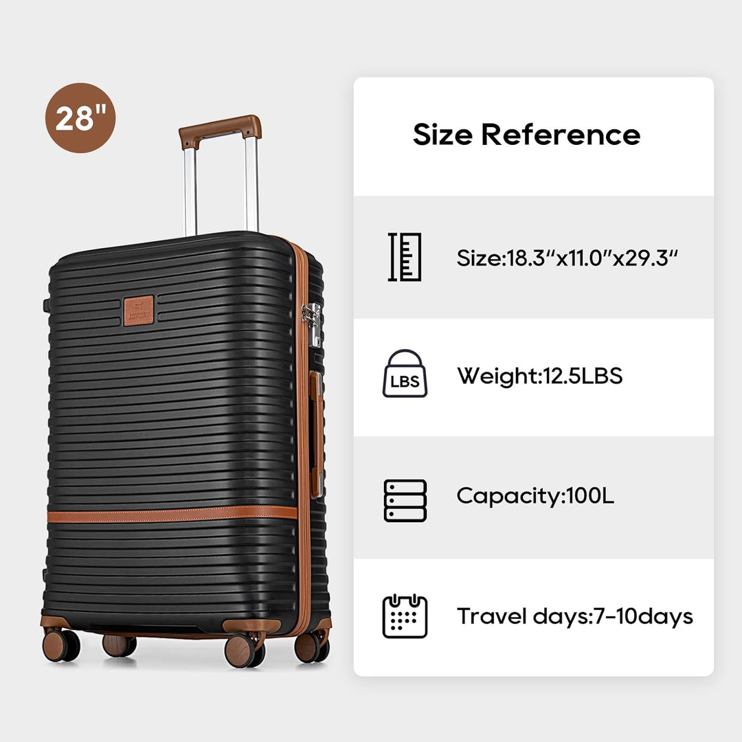 Joyway 28" Koffer Koffer aus ABS-Hartschale, erweiterbares Trolley-Set mit TSA-Schloss und 4 Rollen