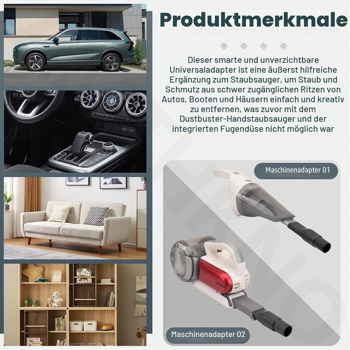 Universal-Aufsatzadapter-Set – ausziehbare Fugendüse, Dustbuster-Zubehör, kompatibel mit Black+Decke