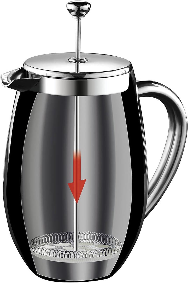 Rosenstein & Söhne French Press Thermos: Thermo-Kaffeebereiter, French-Press, Edelstahl, doppelwandi