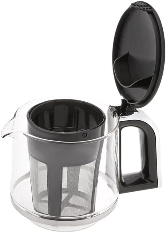 Karaca Caysever Teekanne Sprechende Teemaschine Chrome, 1.5 LT Wassertank, 0.8 LT Glaskanne, Türkisc